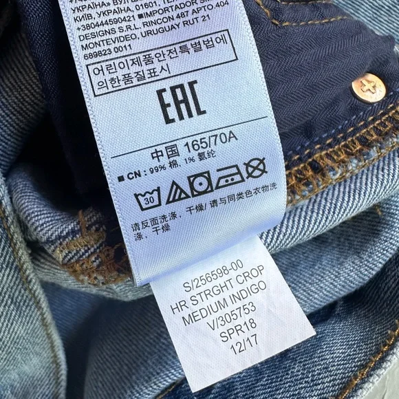 ~Sold~Gap Women's Size 27 High Rise Straight Crop Jeans Medium Indigo - Picture 5 of 7